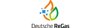 Deutsche ReGas logo, orange flame and green leaf